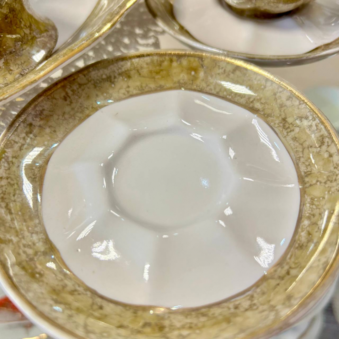 Кофейный набор Коростенского ФЗ 1960-91гг. Тонкий фарфор, крытье, позолота. 90мл. Цена за 14пр. Картинка 8